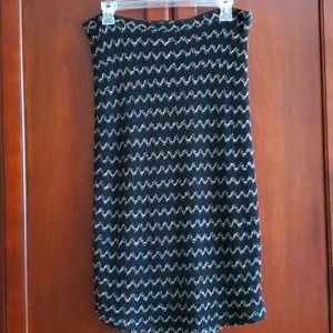 Dominici Black Geometric Knit Skirt